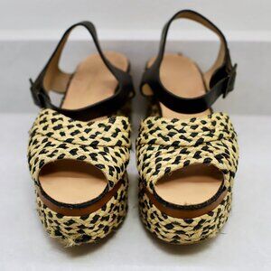 Robert Clergerie April Woven Raffia Platform Sandals